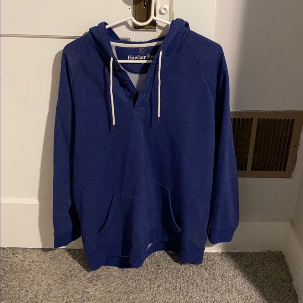 Blue hooded sweatshirt